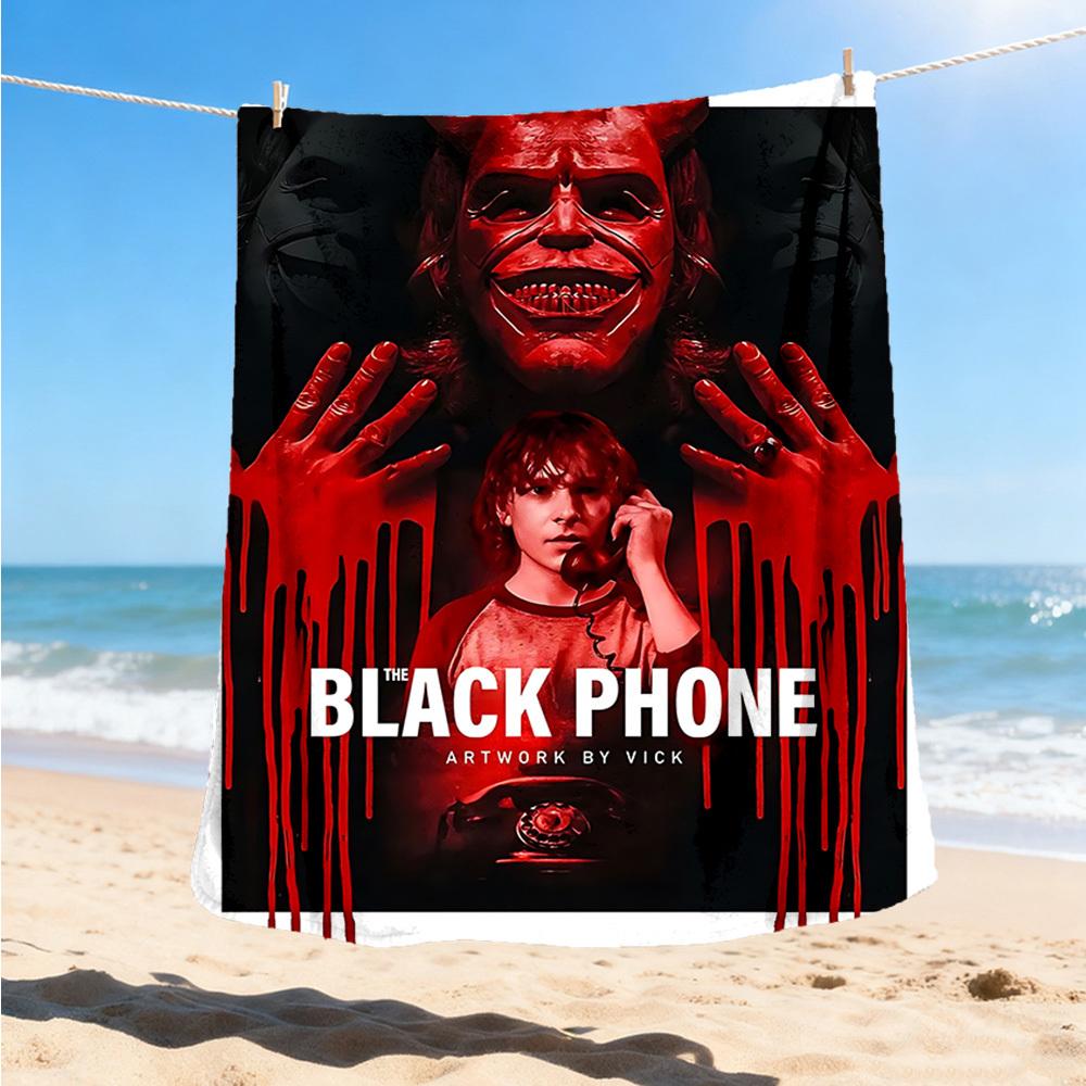 1pc Black Phone Movie Poster Outdoor Flannel Blanket Gift For Boys Girls Adults, Family Friends