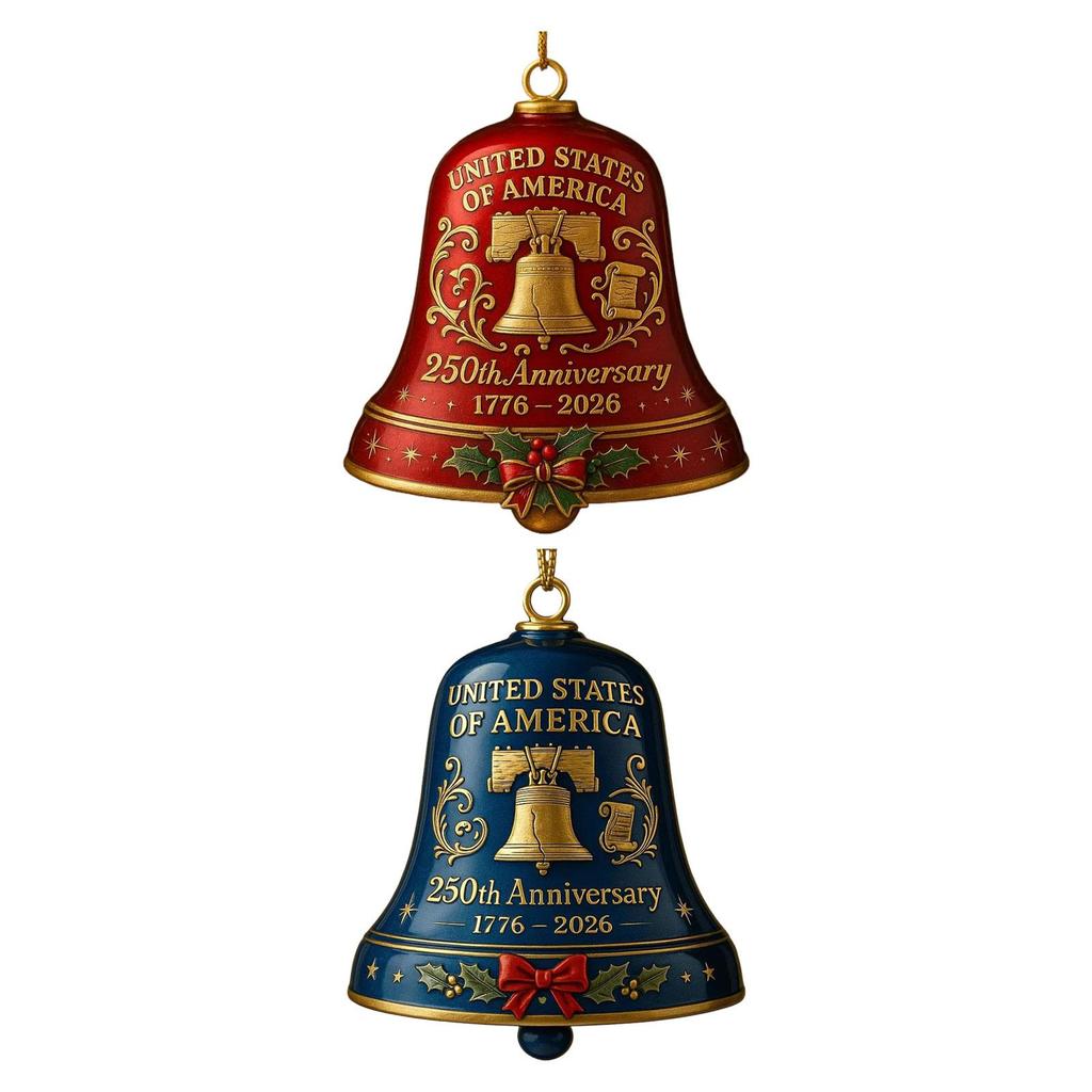 Anniversary Bell Ornament Christmas Tree Decor Vintage Design Handmade Reusable