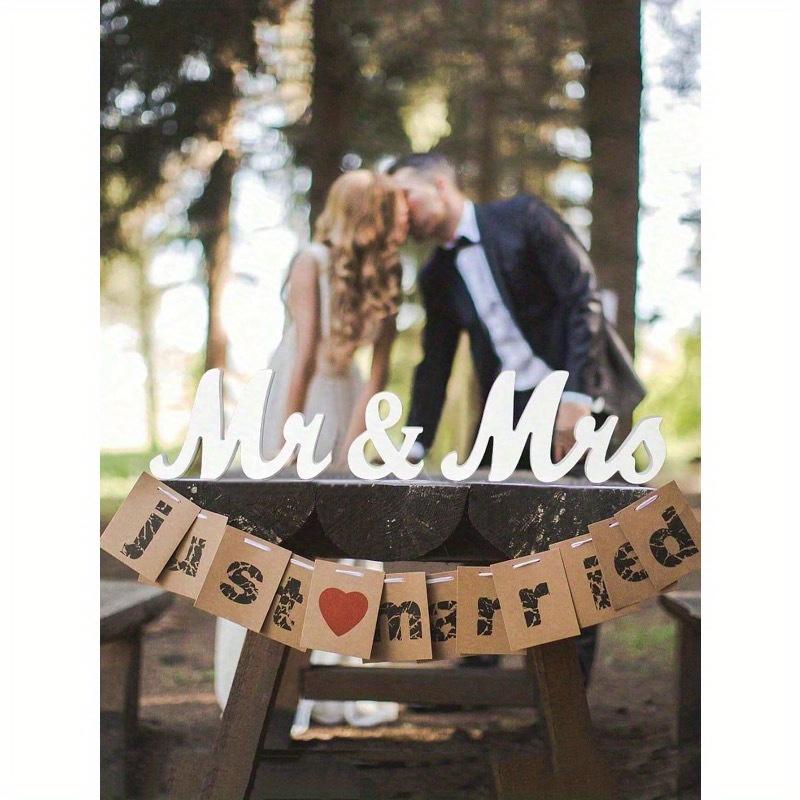 3 Stück/Set Weiße Holzbuchstaben Mr und Miss, Set, Mr & Mrs Schild für Hochzeitstisch, Partydekoration Haupttisch Hochzeit Holzbuchstabe