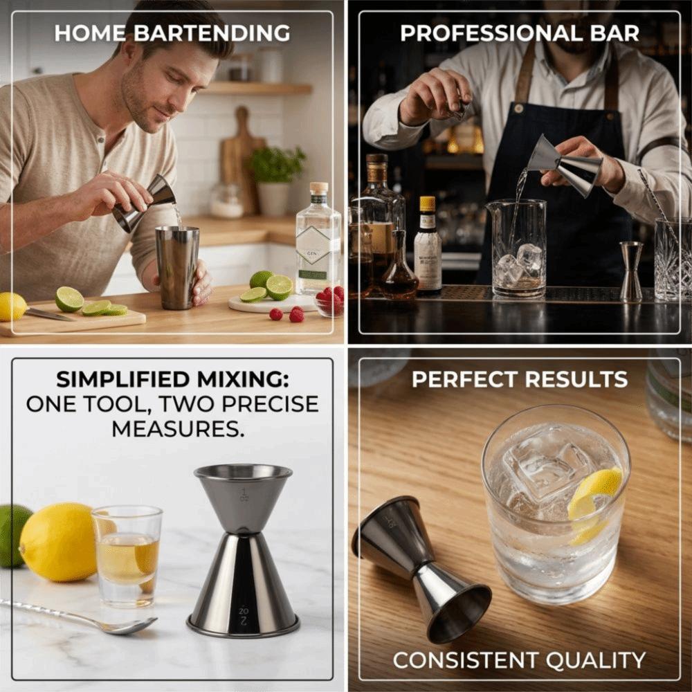 304 Edelstahl Doppelkopf Messbecher Doppelkopf Cocktail Jigger Tasse Restaurant