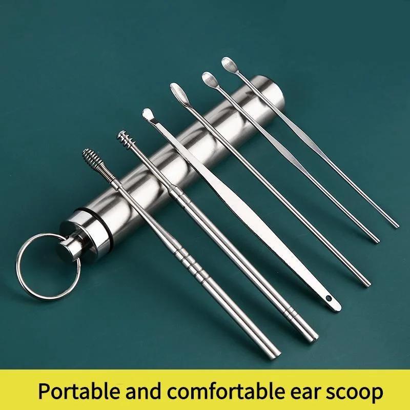 Ear Wax Pickers Cleaning Stainless Steel Earpick Wax Remover Curette Ear Pick Cleaner Ears Cleaner Spoon Care Ears