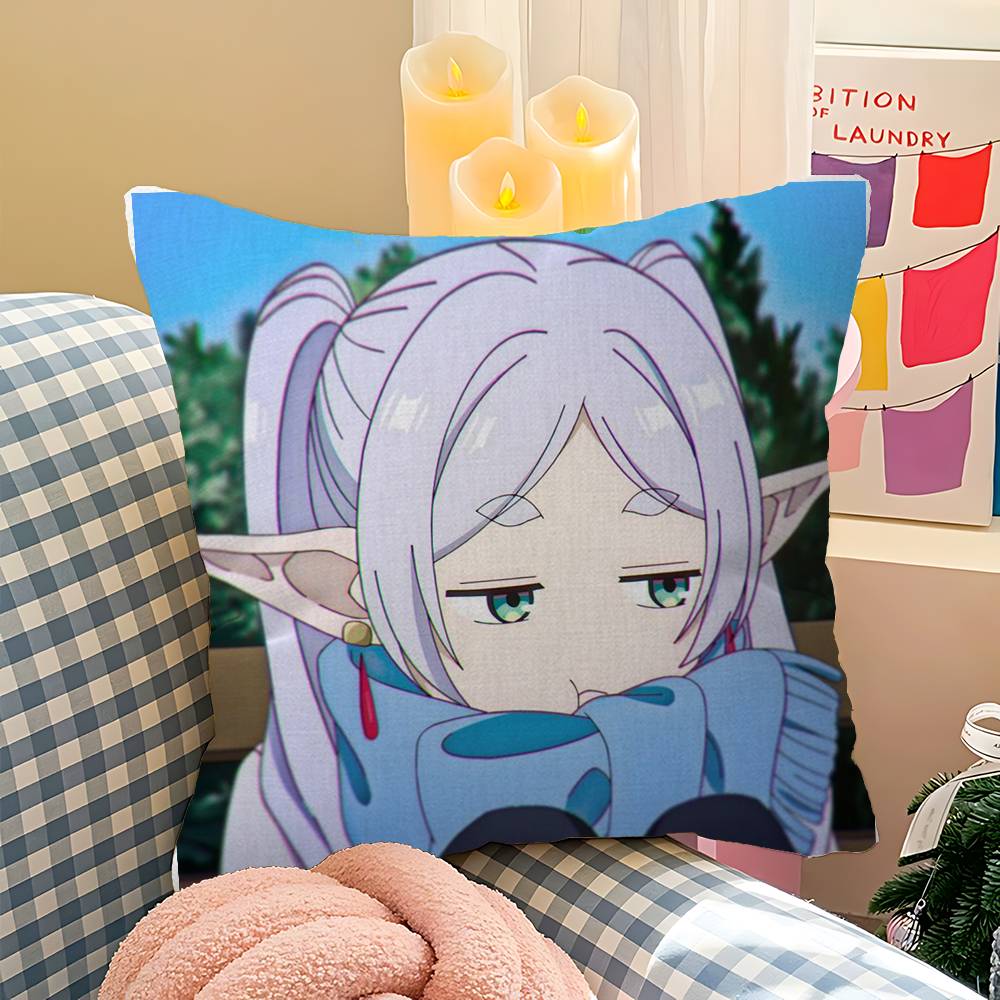 Cute Sousou No Frieren Pillow Cover Sofa Cushion Cover Home Room Decoration Children Gift