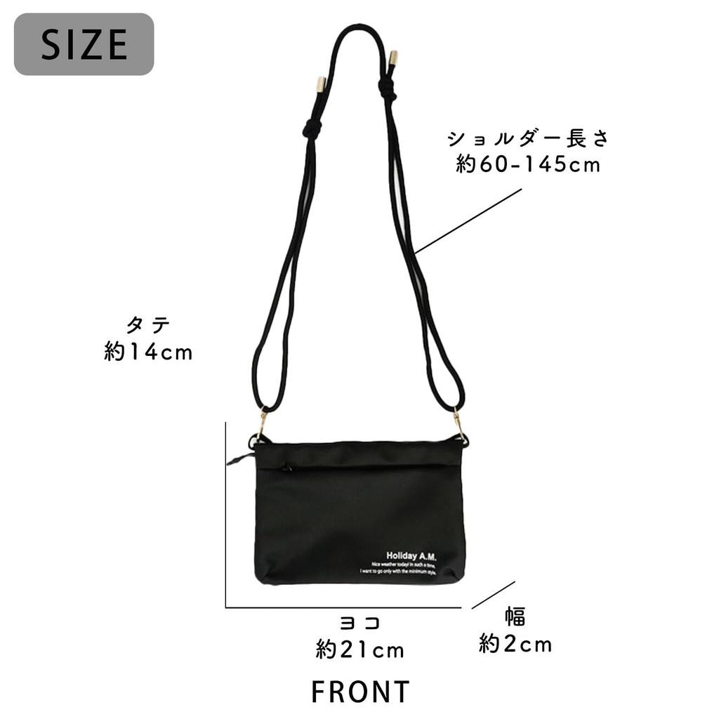 Holiday A.M. Women's Shoulder Bag [BlackSize: 14cm X 21cm X 2cm] Smartphone Shoulder BagPouch (KB211)
