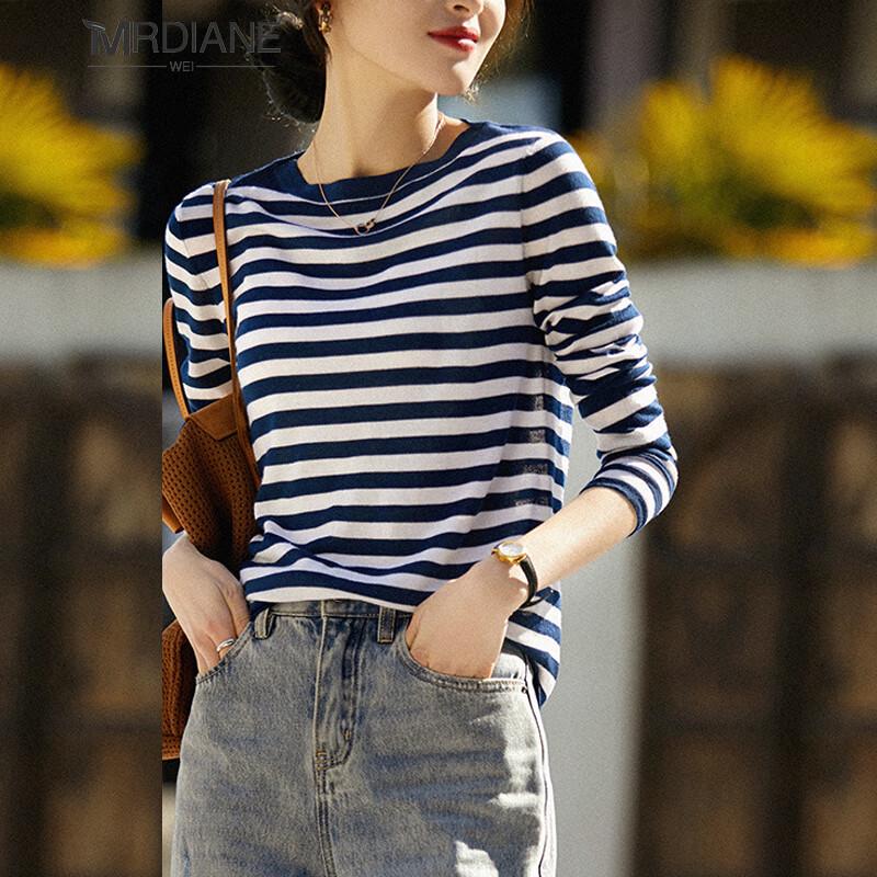 

Женский классический полосатый трикотажный топ Mrdiane Wei One Size