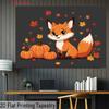 2D Fall Themed Backdrop 2D Cute Fox with Pumpkins Background for Thanksgiving Event Decoration