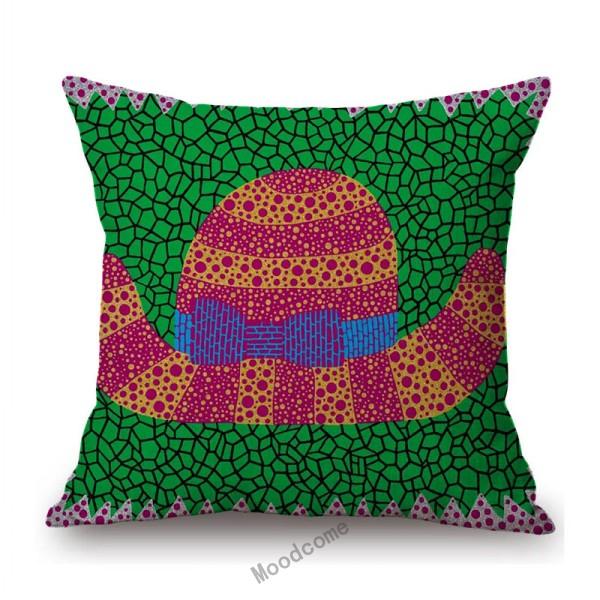 Modern Polka Dots Art Flower Vase Butterfly Pumpkin Yayoi Kasuma Japanese Style Cotton Linen Sofa Pillow Case Car Cushion Cover