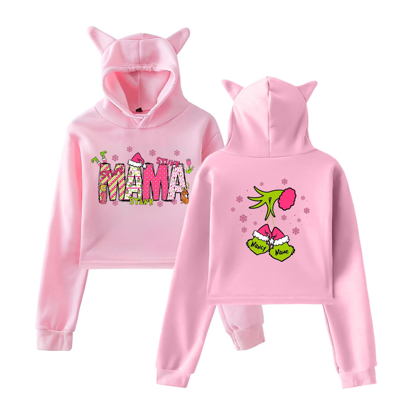 

Женская модная повседневная толстовка с длинным рукавом, капюшоном и принтом M розовый