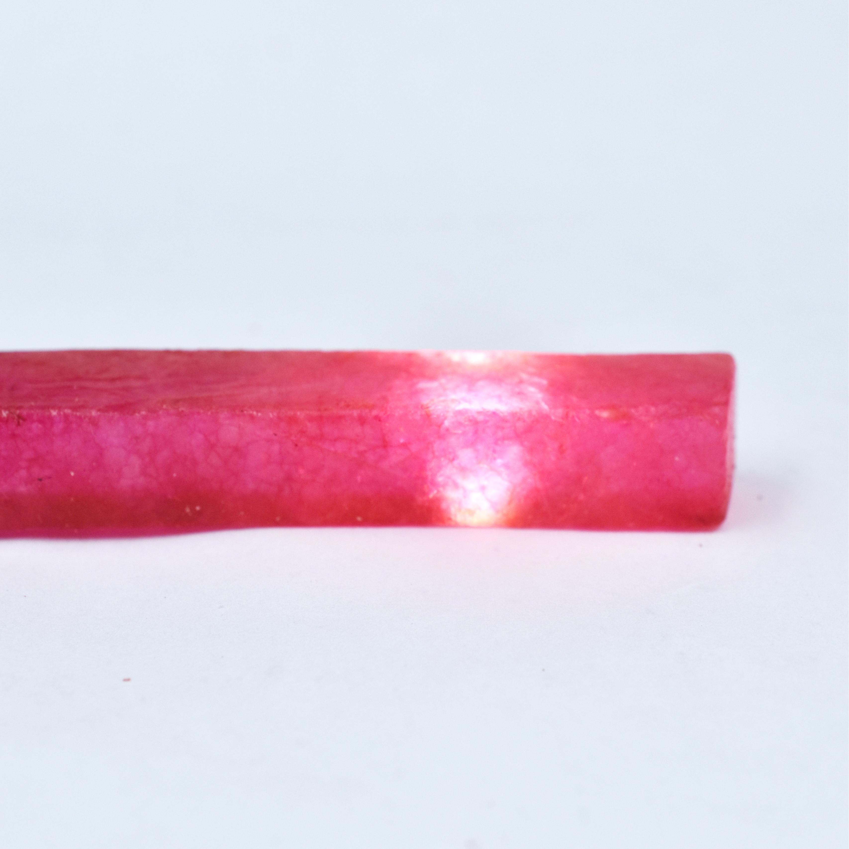 

35 Ct Dyed Raw Red Ruby Rough Natural Uncut CERTIFIED Loose Gemstone 101.7 mm approx. червоний