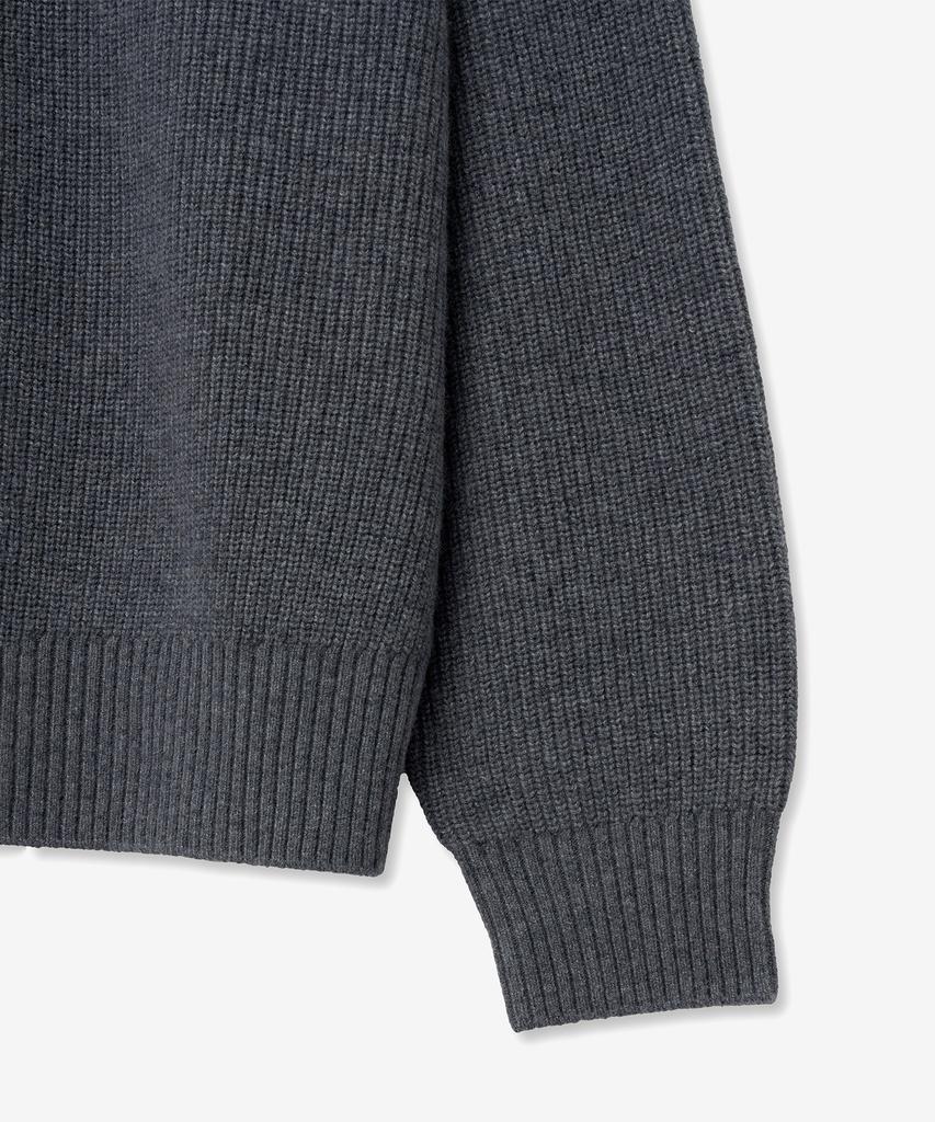 Tienjiti Oversized Rugby Polo Knit Top (Grey) Tnsw5F116G2