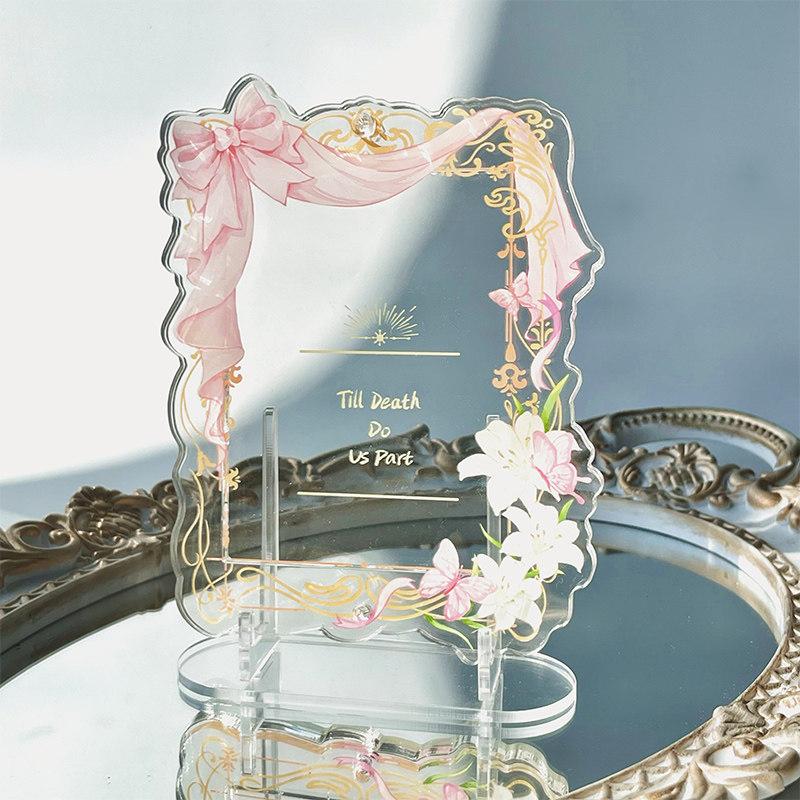 Acrylic Photo Frame for 3 Inch Instant Photos, Anime Character Card Holder, Clear Display Stand for Polaroid Pictures