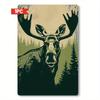 2D Flat, 1pc 2D Elk In the Forest Plaque Sign, Vintage Wall Decor, Home Decor, Wooden Funny Wall Decor for Cafe, Garden, Garage, Bedroom, Office, Libr