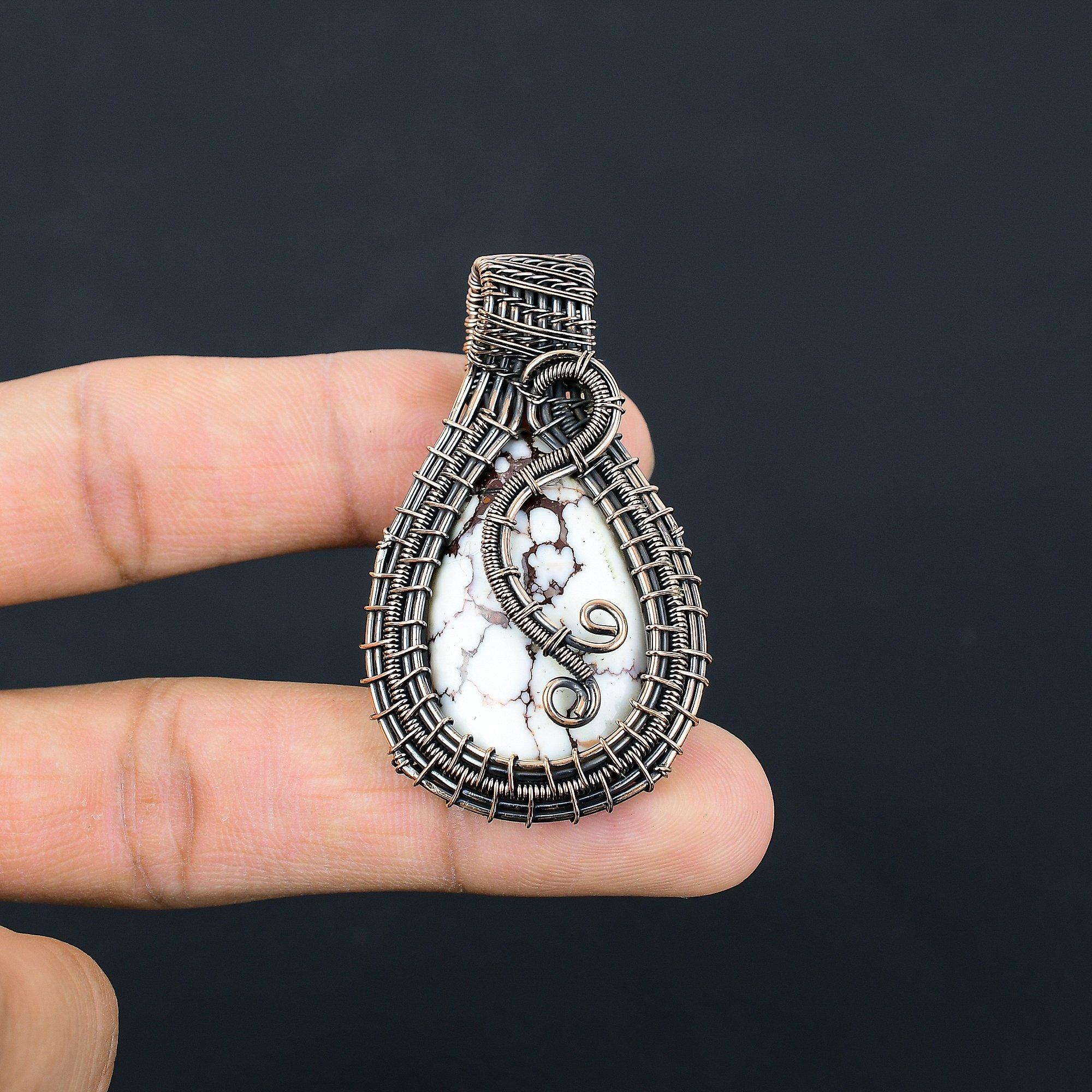 

Кулон Дикая Лошадь, Ювелирные изделия с драгоценными камнями, Кулон ручной работы, обернутый медной проволокой 999 пробы, Ювелирные изделия новейшего дизайна 2.55 Inches