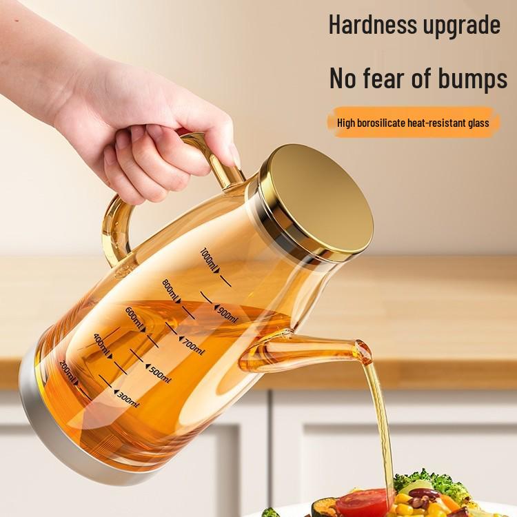 Stainless Steel Glass Oil and Vinegar Dispenser for Kitchen
