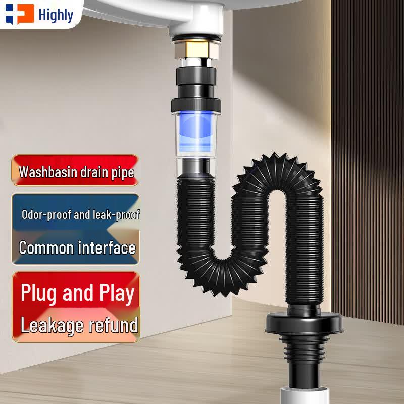 Haili Bathroom Sink Anti-Odor Telescopic Drain Hose