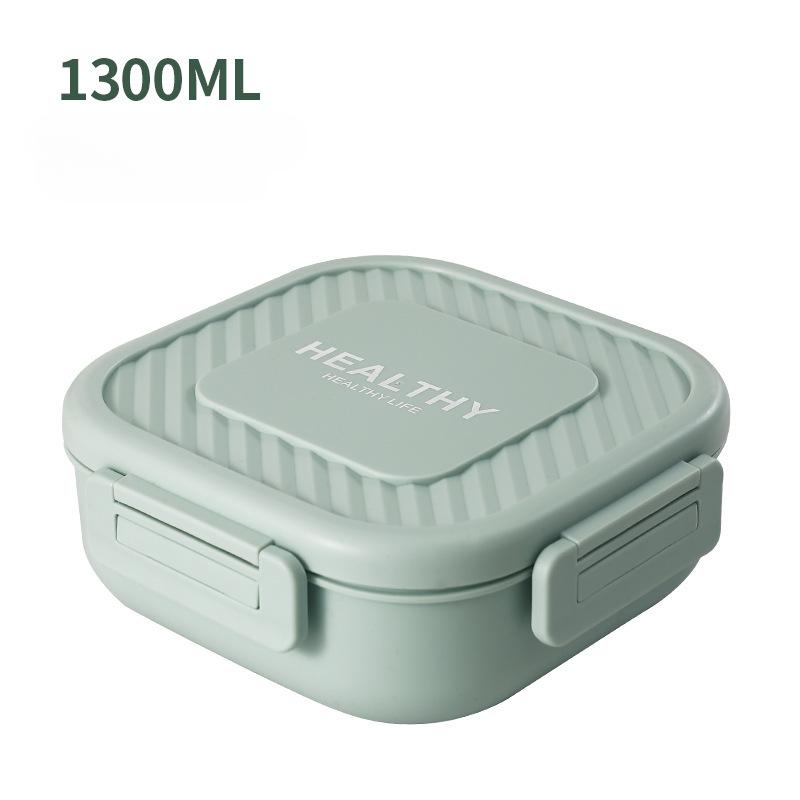 1300ml Přenosný Dělený Obědový Box Jednoduchý Pruhovaný Vzor Vhodný do Mikrovlnky Bento Boxy pro Děti Dospělé Piknik Snídaňový Kontejner
