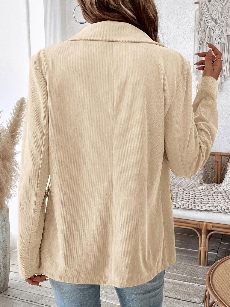 Autumn/Winter Women's European & American Solid Color Corduroy Suit Jacket