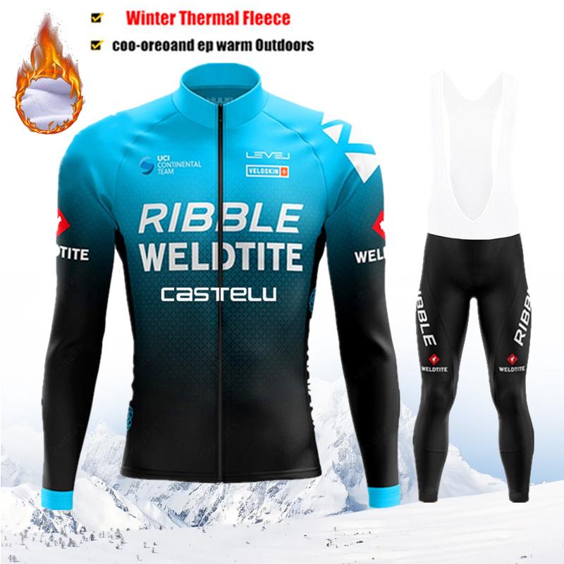 Maglia da Ciclismo Termica in Pile Invernale Uomo Mtb Clothing Man 2026 Giacca Uniforme Vestiti per Bicicletta Completo Tricot Bib Maillot Set