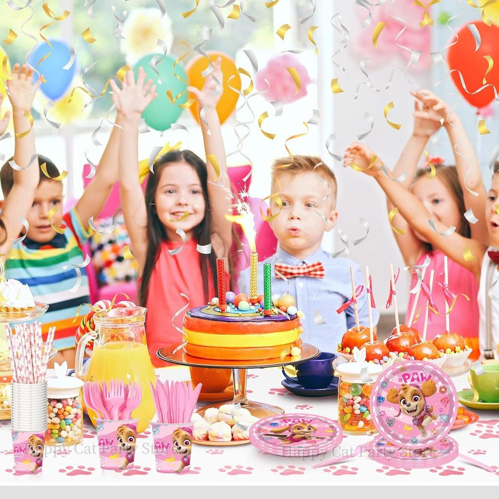 Birthday Paw Patrol Plates and Glasses Paw Patrol Birthday Decoration Skye Napkins Cups Baby Shower Kids Party Favors Supplies