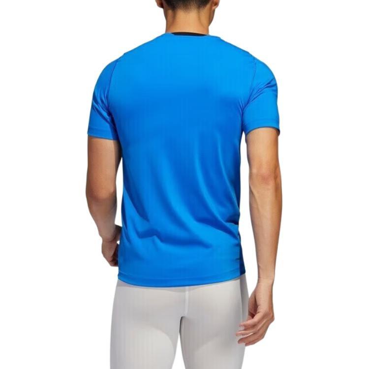 Adidas T Shirts Men's Blue Crew Neck Moderate Straight Fit FL4353