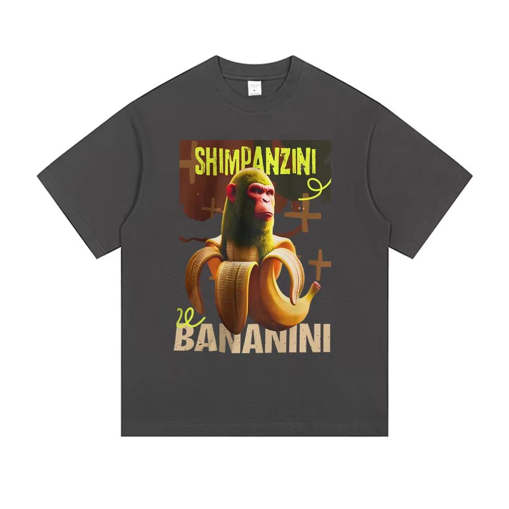 Shimpanzini Bananini Funny Banana Monkey Meme T-shirt Men's Women Casual Cotton Vintage T Shirts Male Fashion Humor Short Sleeve
