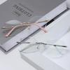 Anti-blue Light Glasses Cat Eye Metal Eyewear Women Rimless Luxury Eyeglasses Blue Light Blocking Man Lady Computer Eyeglas