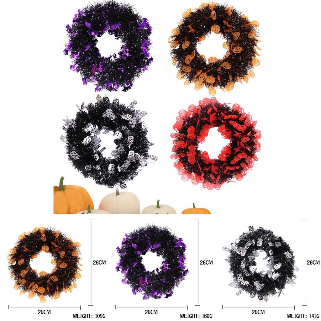 Charming Wreath Halloween With Stunning Pumpkin And Bats For Elegant Holiday Decorations