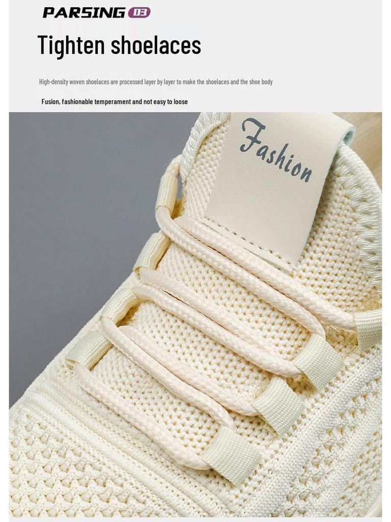 Women's Summer Slip-On White Sport Shoes, Soft Soles, Air Cushion, Non-Tiring Casual Footwear