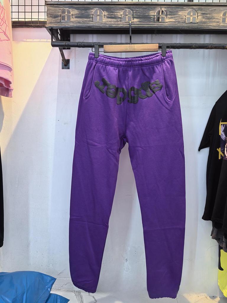 Sp5der 555555 Unisex Spinnennetz-Hoodie mit Schaumstoff-Schriftzug