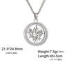 Tree of Life Clear Zircon Round Pendant Necklace Women Stainless Steel Gold Color Neck Chains Luxury Jewelry Wedding Gift