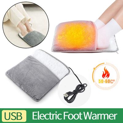 Elektrisches Fußheizkissen für den Winter, USB-Aufladung, weicher Plüsch, waschbarer Fußwärmer, Heizung, verbessert den Schlaf, Fußwärmmatte für den Haushalt