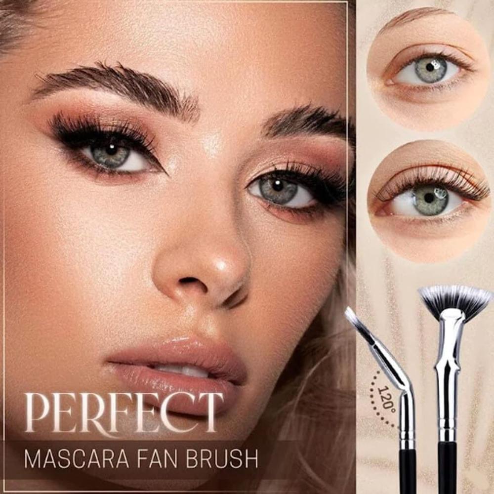 Foldable Angle Fan-shaped Mascara Brush, Upgraded Mascara Brush and Eyelash Comb, Eyelash Separating Tool, Fan-shaped Mascara Brush (set of 2)