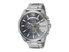 Diesel Herren-Chronograph Mega Chief Quarz, Edelstahl, silberfarben (Modell: DZ4465)