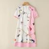 ZANZEA Frauen Casual O-Ausschnitt Kurzarm Sommer Print Kleid