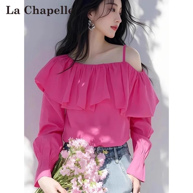 La Chapelle Women s Ruffle Long Sleeve Blouse S
