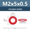 Yigu Red Mica Paper Washer Gasket M2-M20 Flat Washer