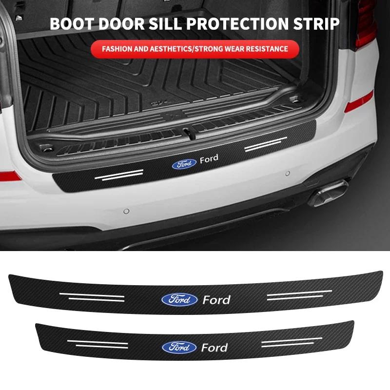 Car Trunk Badge Protective Carbon Fiber Sticker Car Accessories For Ford Focus ST Ranger Mondeo Kugo Ecosport Fiesta Kuga Fusion