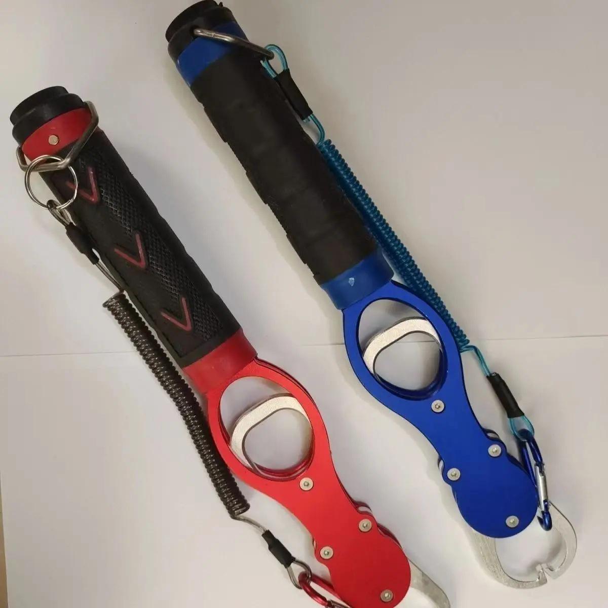 

Multi-Functional Fish Gripper with Scale: Control Big Fish, Hook Remover, Lure Pliers, Space Aluminum Design Blue Fish Gripper, Random Design