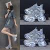 2519 Mesh Breathable Rhinestone Dad Shoes Women's Tide Summer New Platform Casual Shoes