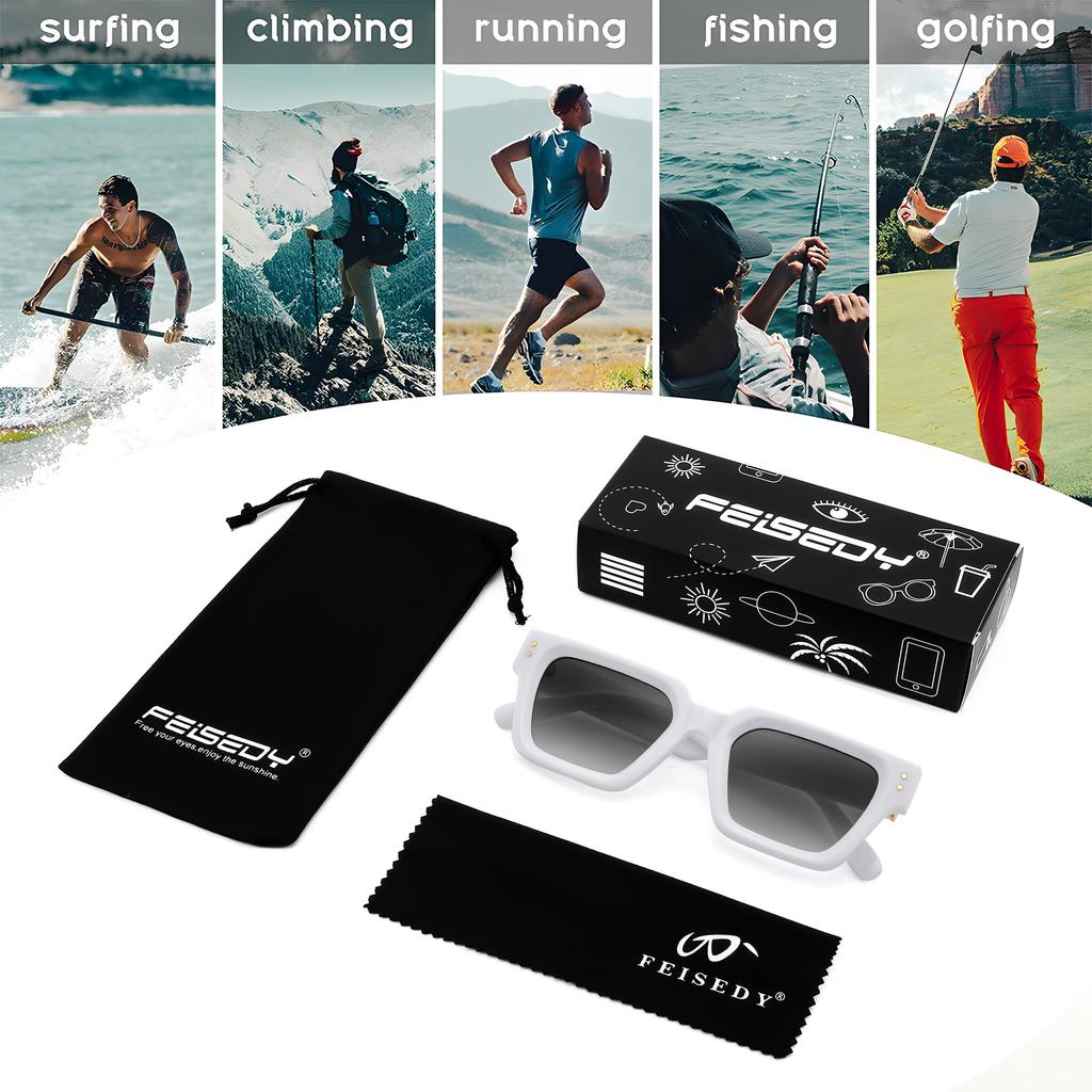 Feisedy Sports Retro Square UV400 Outdoor B0073 Sunglasses, Sunglasses, Sunglasses, Unisex, Protection, Stylish,