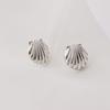 (925 Silver) 3D Shell Texture Earrings Mini Shell Silver Earrings Blind Date Earrings Summer Earrings Trendy Earrings