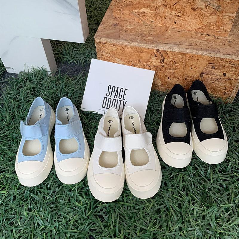 High-quality New Uniform Canvas Shoes Female Hong Kong Taste Niche Retro Big Head Shoes College Style Student Women's Shoes