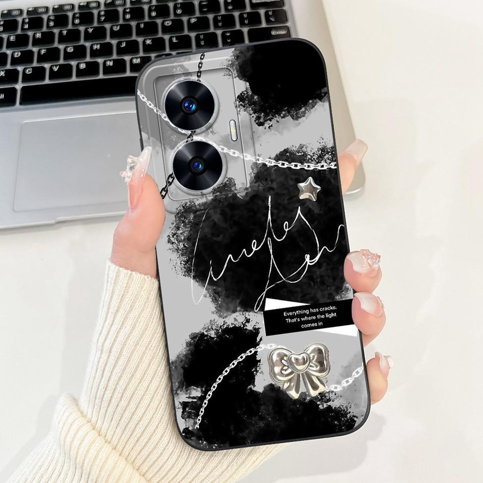 For Realme C55 Case RMX3710 Silicone Cute Cat Fashion Butterfly Flowers Love Painted Cover For Realme Narzo N55 Phone Case Funda