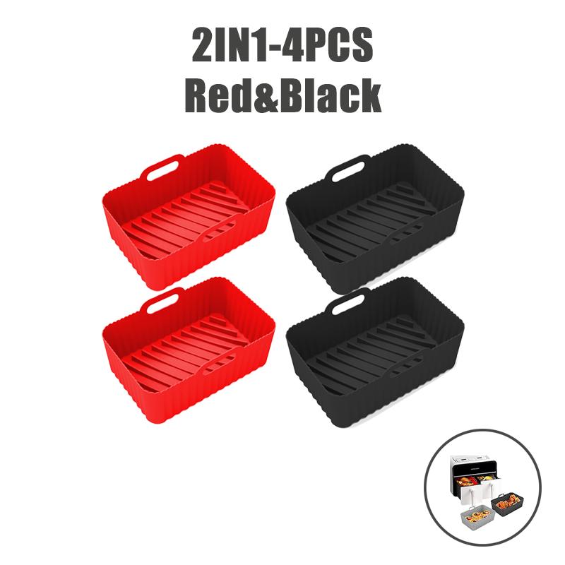 Food Grade Air Fryer Silicone Liners for Ninja Dual Air Fryer Non-Stick Air Fryer Basket Accessories for Ninja