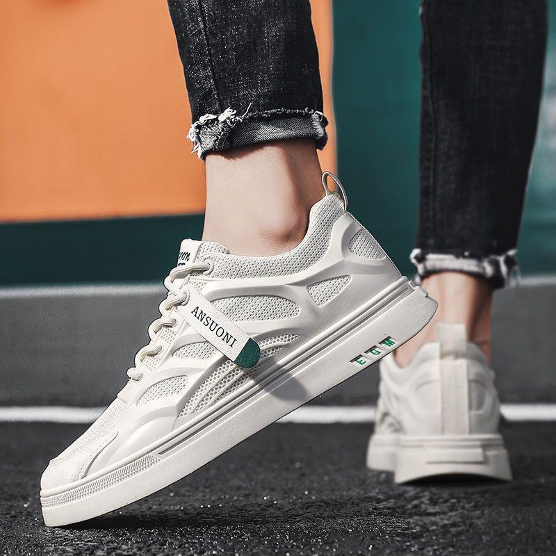Spring and Summer 2025 New Breathable Mesh Men's Shoes Sports Board Shoes Youth Trend Versatile Lightweight Wear-resistant Casual Shoes