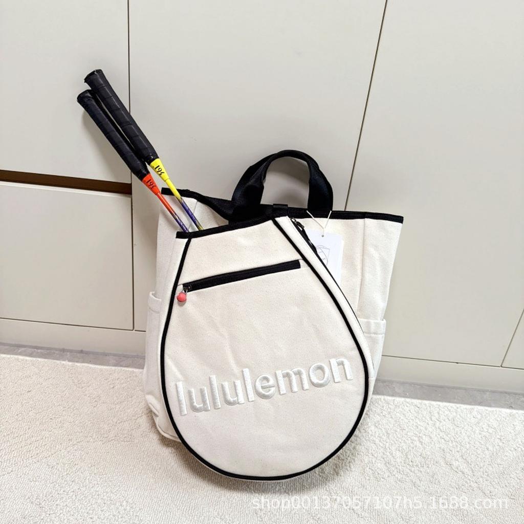 Lulu19L Nuova borsa da tennis ricamata, borsa sportiva da badminton, borsa da fitness, zaino staccabile, borsa a tracolla unisex