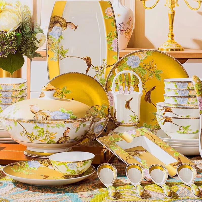 New Chinese Light Luxury Ceramic Dinnerware Set