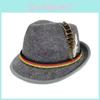 Unisex Felt Party Hat With Feather Decoration For Celebrations And Costume Accessory