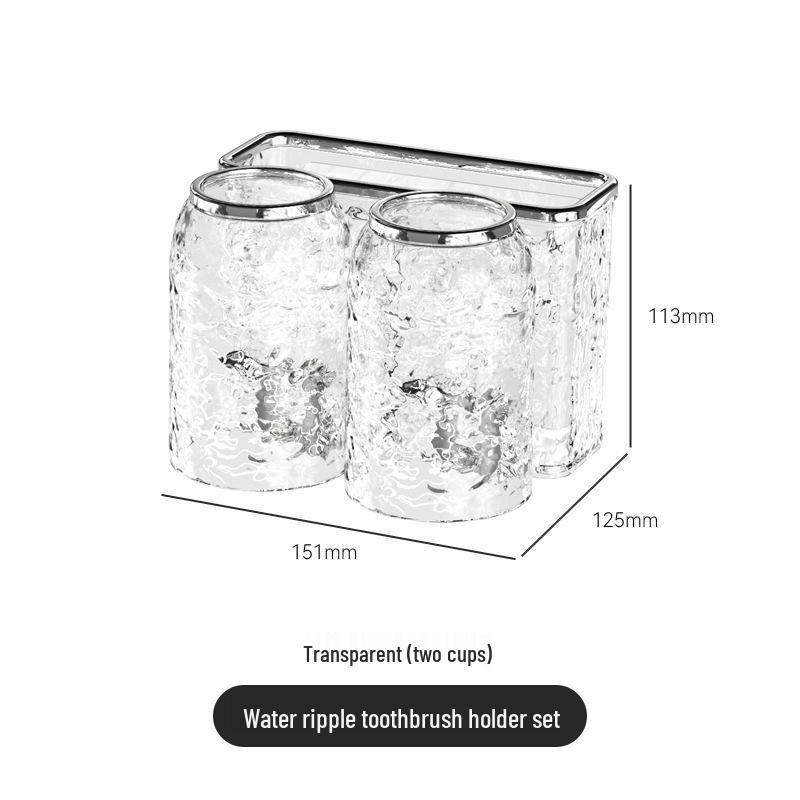 Dispenser Premium de Pastă de Dinți Montat pe Perete cu Design Valuri de Apă – Suport Universal Fără Găurire & Stoarcere