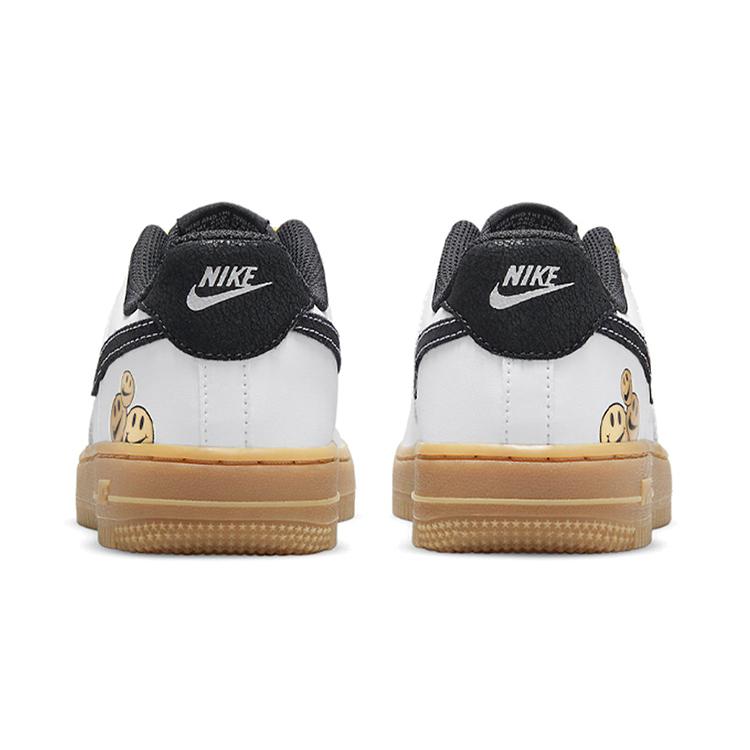 New Nike Air Force 1 Low Top Skateboard Shoes White Black Children Aged 3 7 Years Old DO5856-100