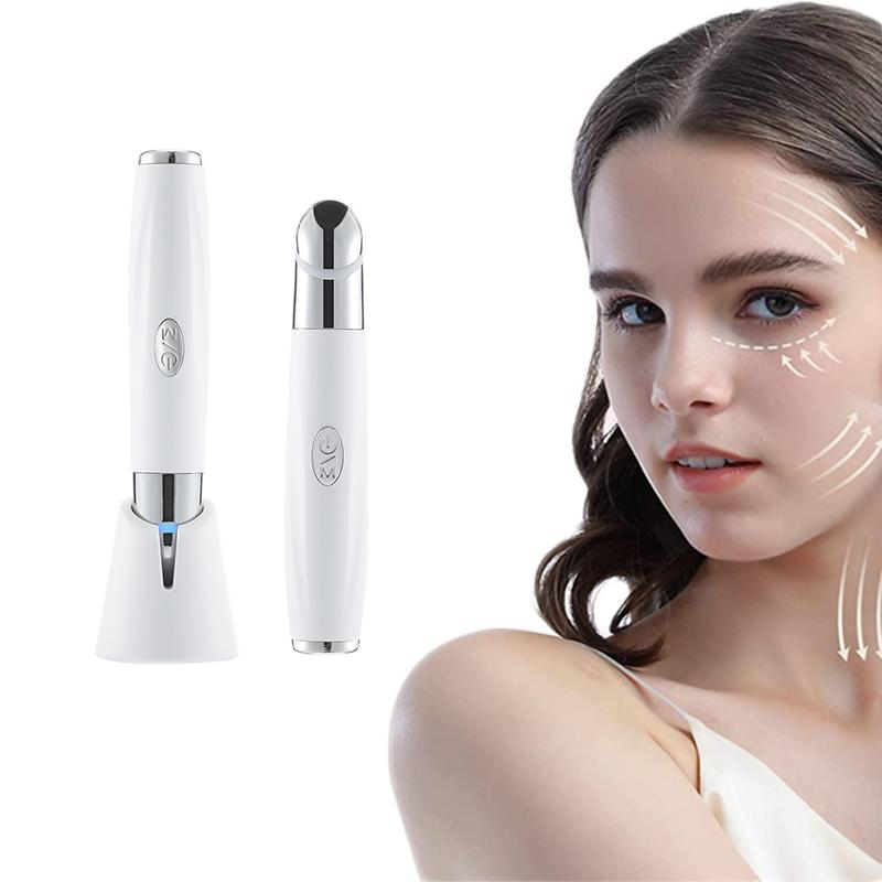 Eye Massager with Vibration - Heated Beauty Pen for Dark Circle Treatment, Wrinkle Reduction & Facial Serum Absorption